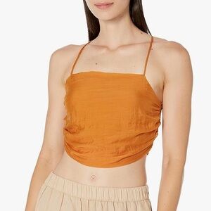 Moon River Ruched Smocked Crop Top -NWT